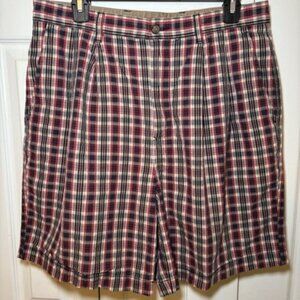 Vintage Tommy Hilfiger Shorts Plaid Pleated Mens Size 34‎ Preppy Boating Casual